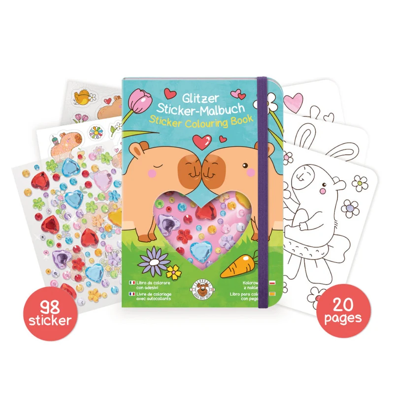 Libro para Colorear Capibara con pegatinas diamantes - TRENDHAUS