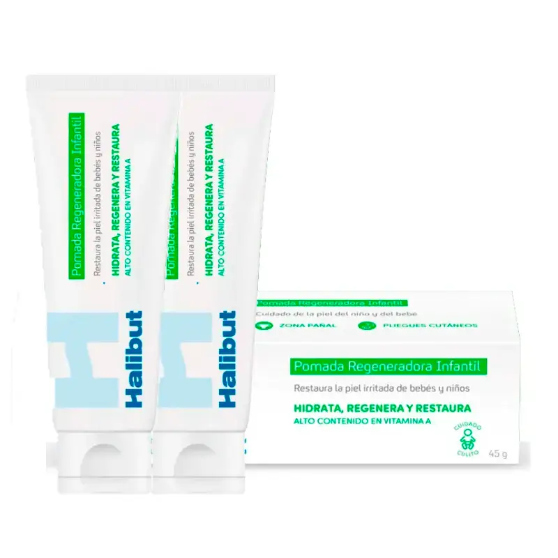 Halibut Infantil Pomada Regeneradora, Pack 2 x 45 gr