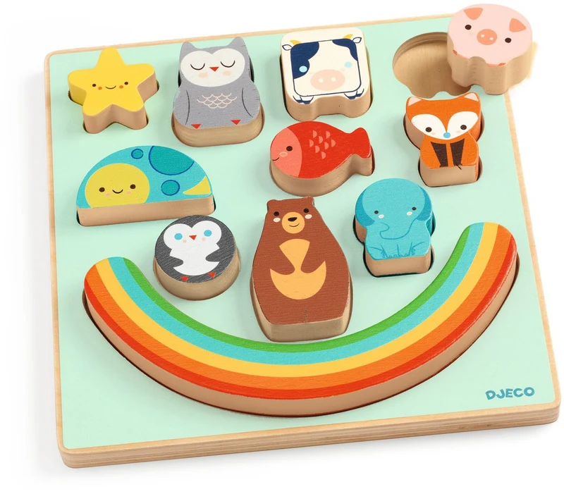 Encajable Puzz & Boom Rainbow · DJECO