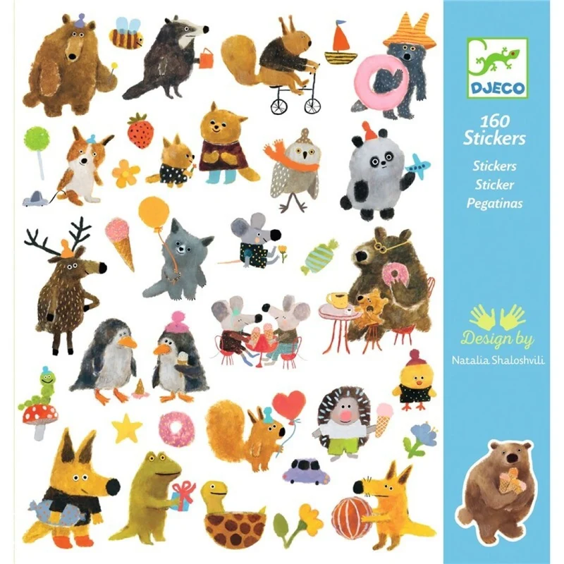Pegatinas Amiguitos suaves y peludos · Djeco