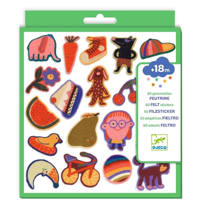 Pegatinas de fieltro para bebés Los Divertidos Objetos · Djeco