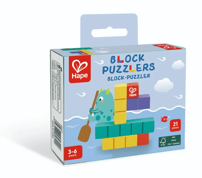 Puzzle de bolsillo con bloques · Hape
