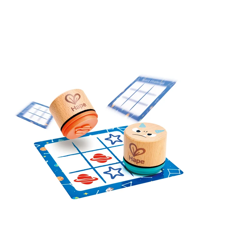 Juego 3 en raya con sellos galácticos · Hape