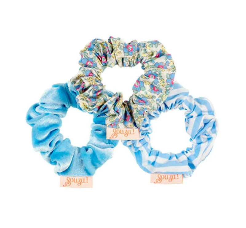 Gomas de pelo Scrunchies Elya Azul