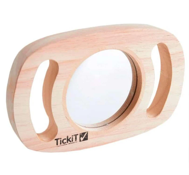 Espejo de madera CONCAVO CONEXO con agarre Tick it