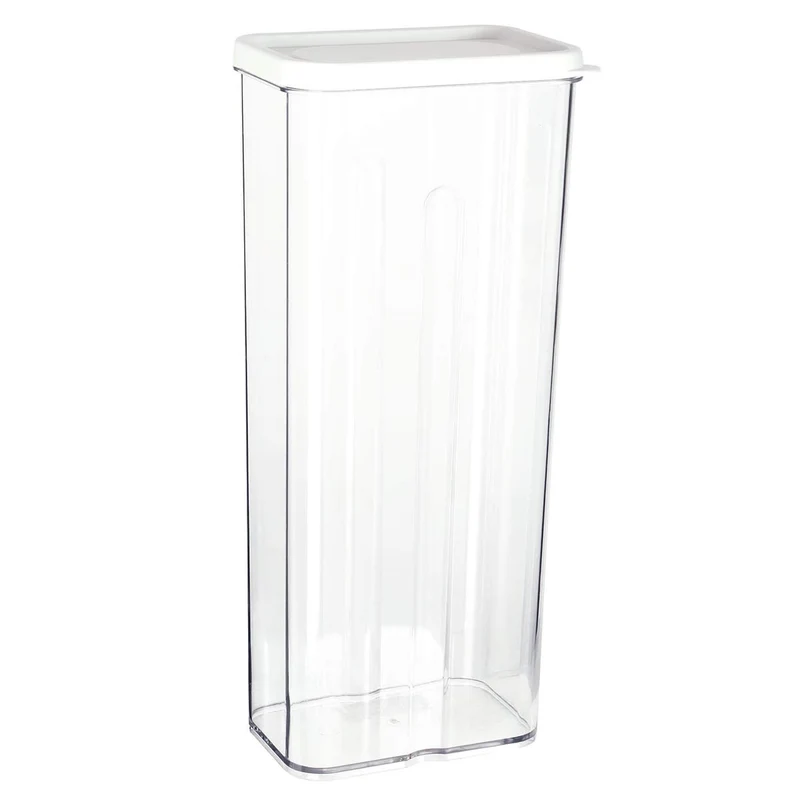 Art.3414 Bote De Plástico Rectangular Con Tapa Grande 1.850L 28x12x8cm 1pz