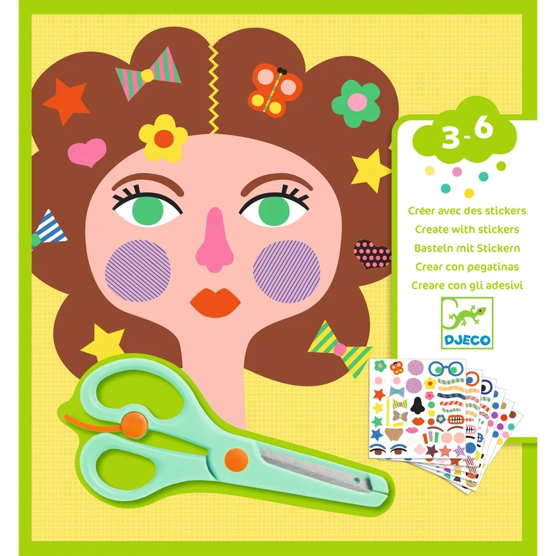 Crear con pegatinas La Peluquería DJECO