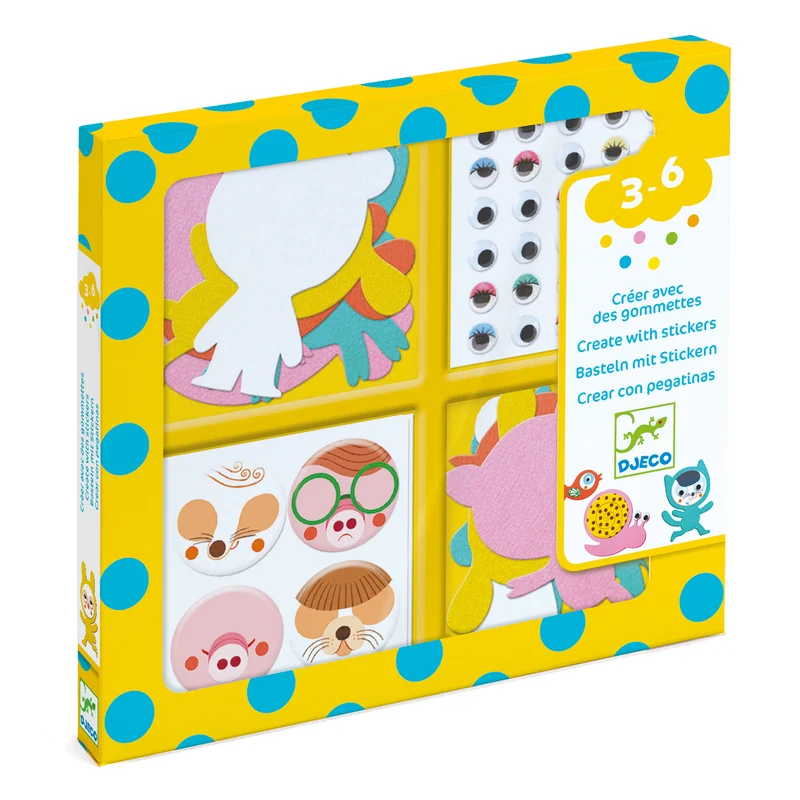Crear con pegatinas Me gustan los animales DJECO