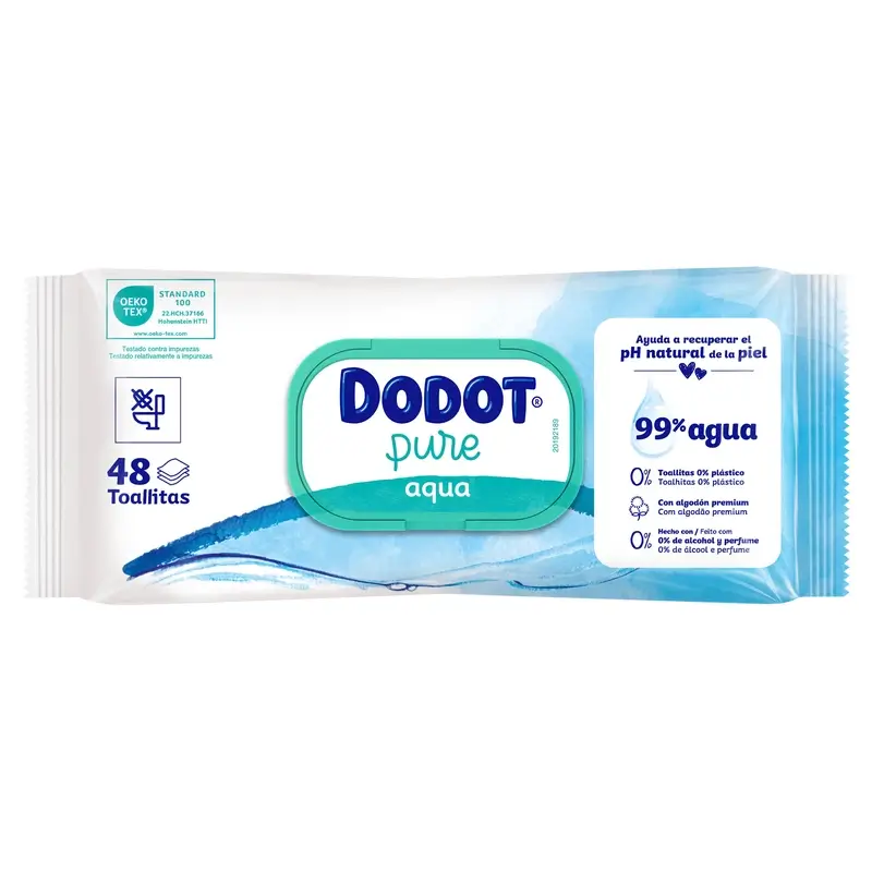 Dodot Toallitas Cuidado Total Aqua, 48 Unidades