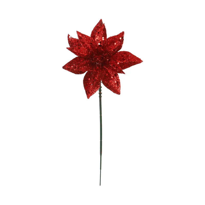 Art.12986 Pick Nochebuena Diamantada 18cm 1pz