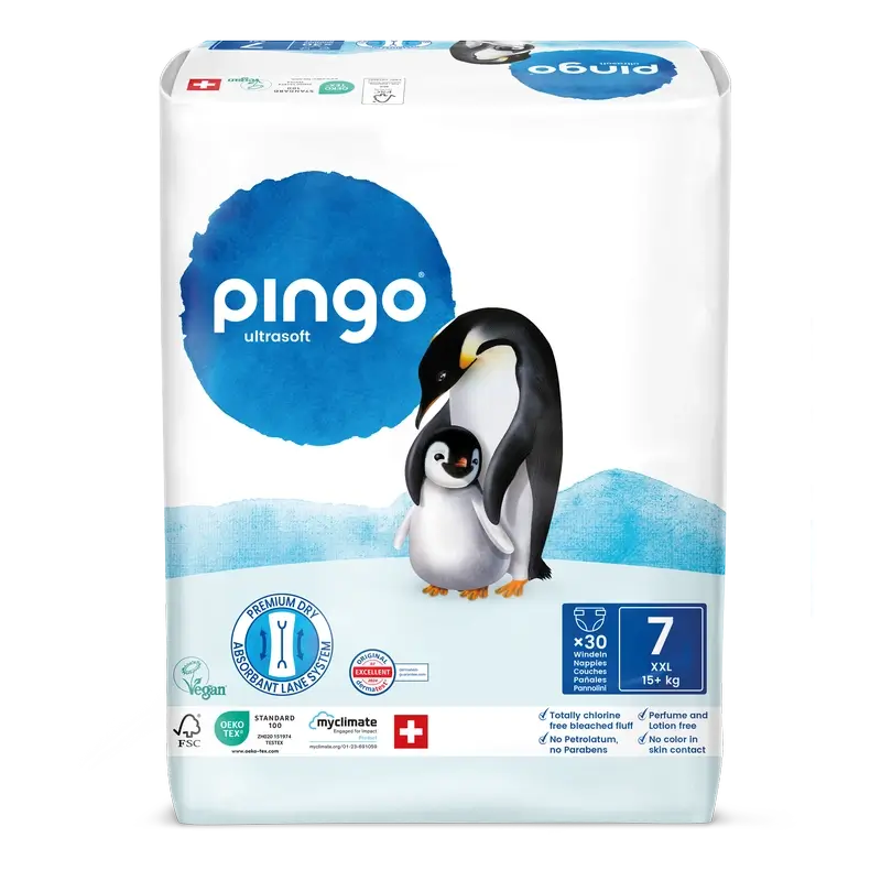 Pingo Pañales Ecológicos Talla 7 (+15 Kg), 30 unidades