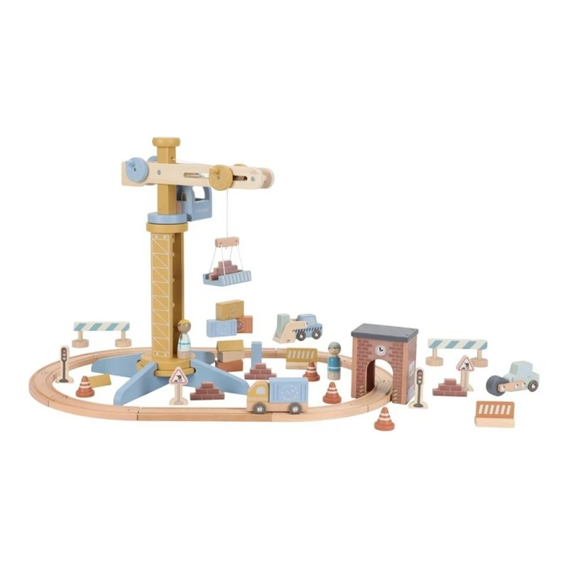 Set de Construcción de Madera con Grua - LITTLE DUTCH