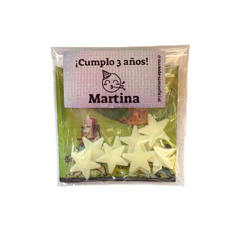 Bolsita de cumple Mini libro Kalandraka y estrellitas luminiscentes