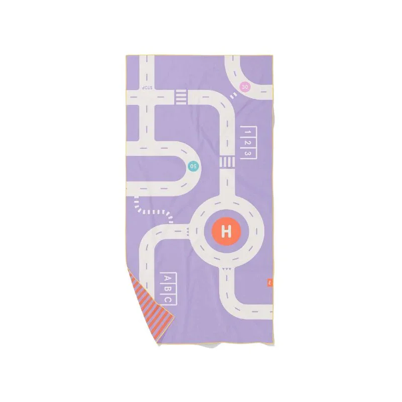 Toalla reversible microfibra Juego Coches Lila