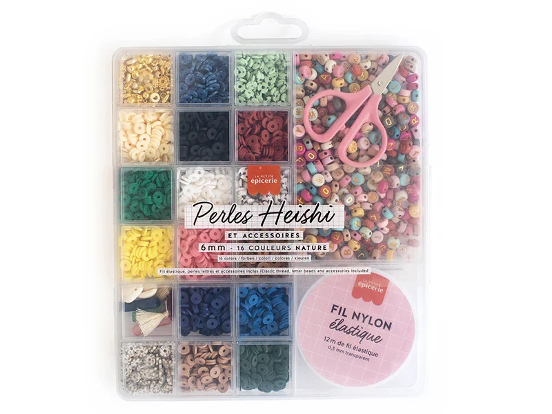 Maxi Caja 16 colores perlas Nature con accesorios · La Petite Épicerie