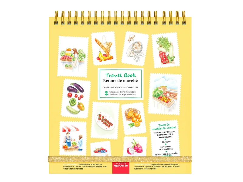 Travel Book Acuarela Retour de Marché · La Petite Épicerie