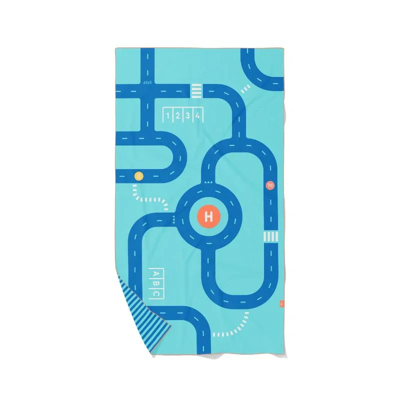 Toalla reversible microfibra Juego Carreteras