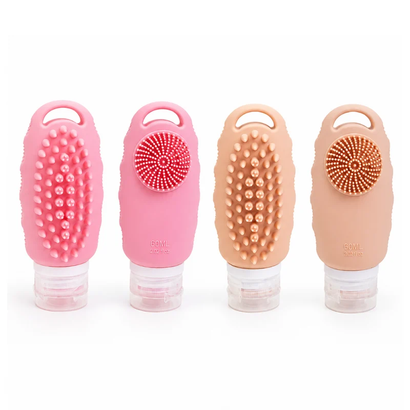 Miomu Set de Botellas de Viaje con Limpiador de Brochas Integrados
