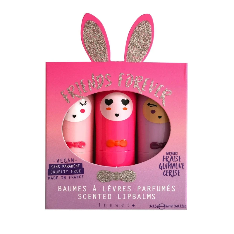 Set tres Bálsamos Labiales Friends Forever · Inuwet
