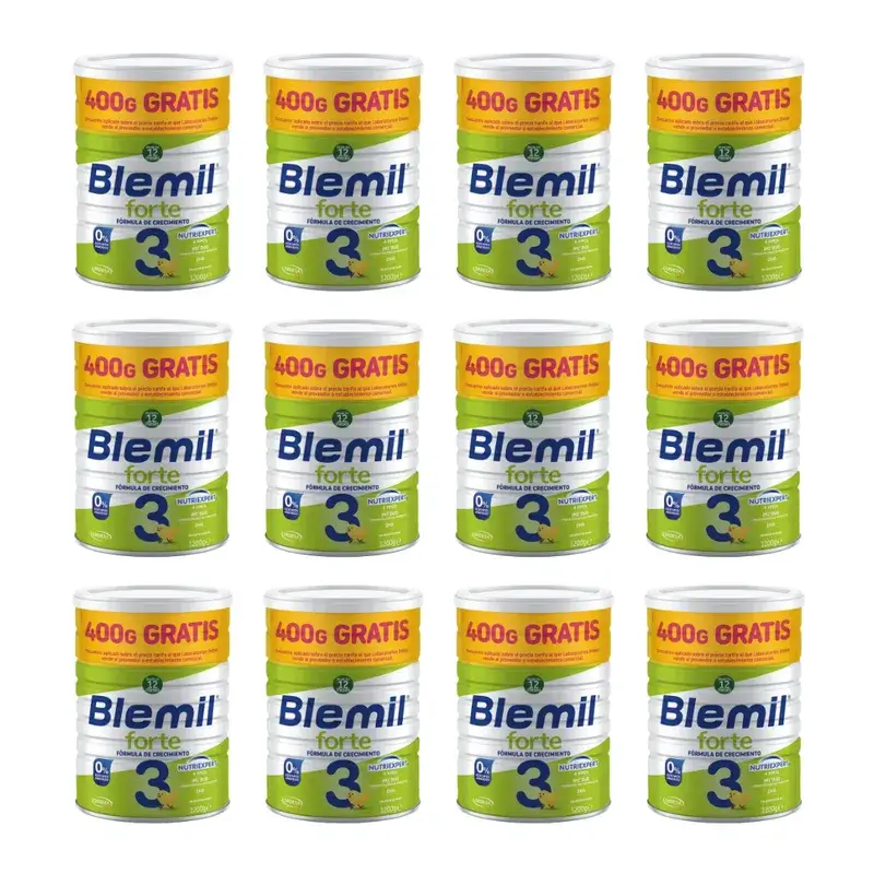 Blemil 3 Forte 800+400 Gratis, 12X1200 Gramos