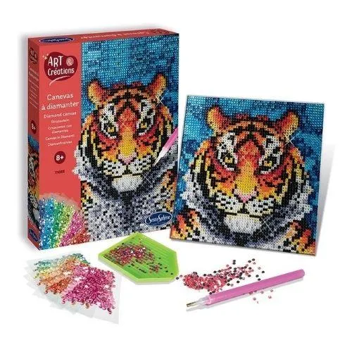Cuadro mosaico con diamantes Tigre