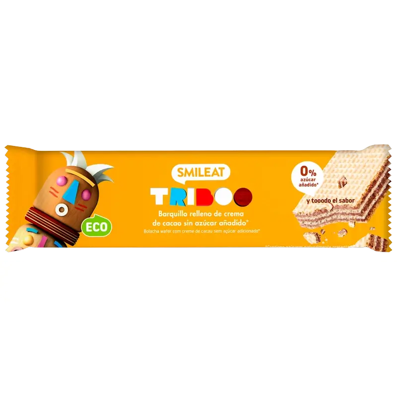 Smileat Barquillo Relleno de Crema de Cacao , 30 gr ECO