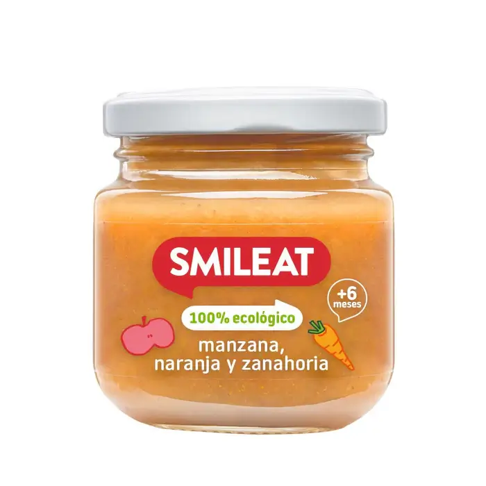 Smileat Tarrito Manzana, Naranja y Zanahoria 130 gr
