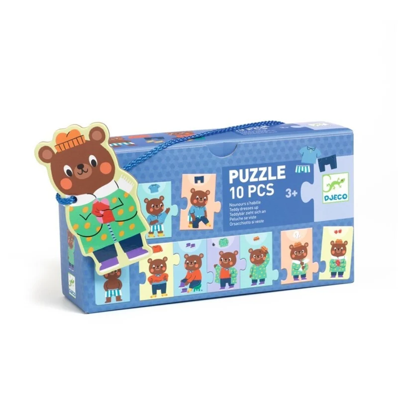 Puzzle educativo Peluche se viste 10 piezas · Djeco