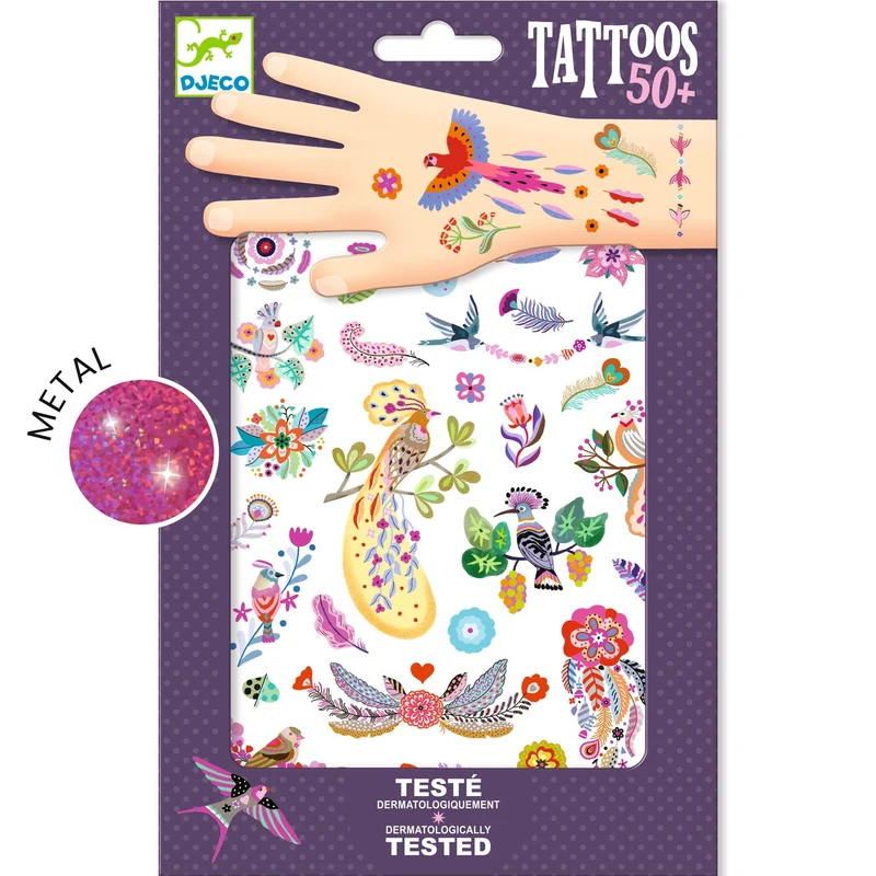 Tatuajes Pájaros Brillantes · DJECO