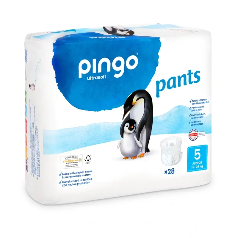 Pingo Pañal Braguitas Ecológicas Talla 5 (11-25 kg), 28 Unidades