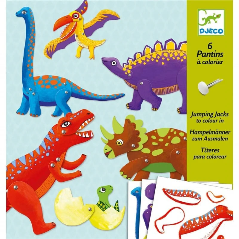 Colorea sorpresas Muñecos Dinos · DJECO