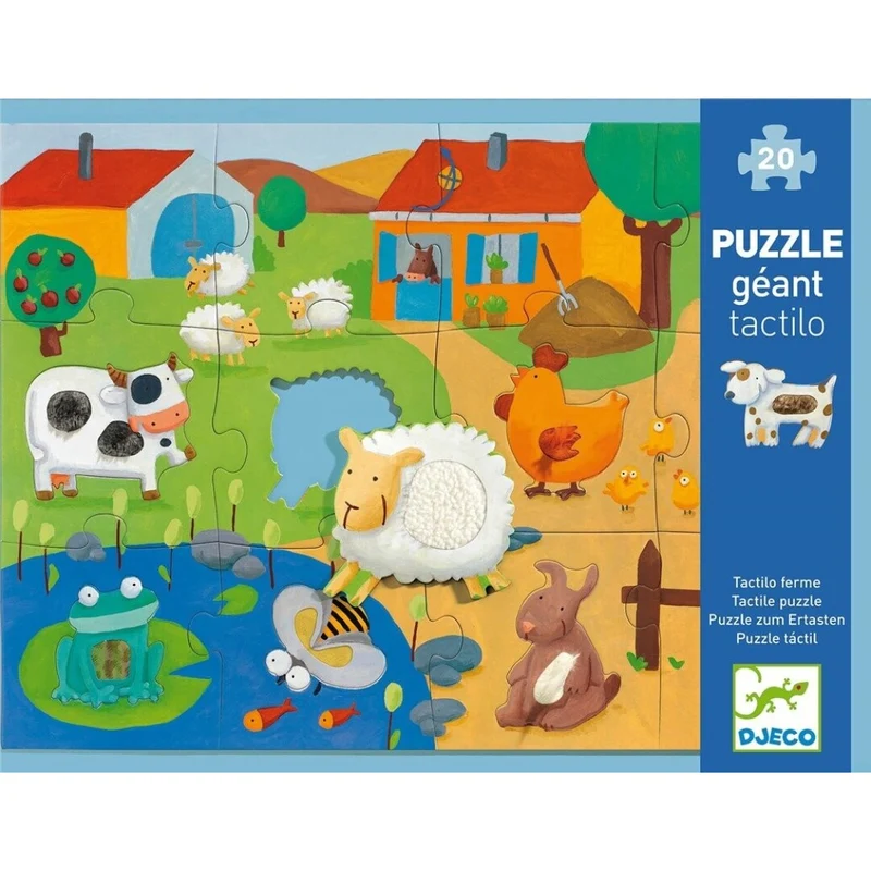 Puzzle Gigante Tactilo Farm Granja · DJECO