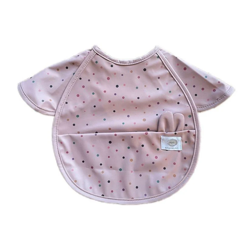 Babero impermeable manga corta Rabiit lunares Rosa