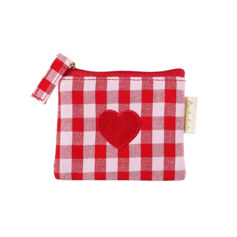 Monedero · Gingham Love Heart
