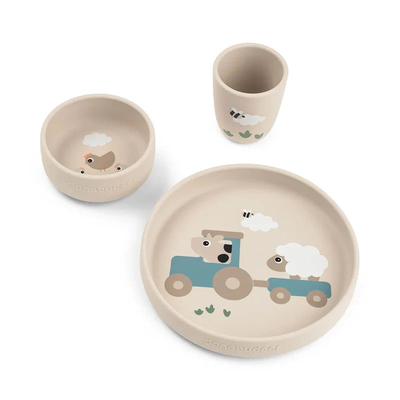 Vajilla set 3 piezas Tiny farm Sand · Done By Deer