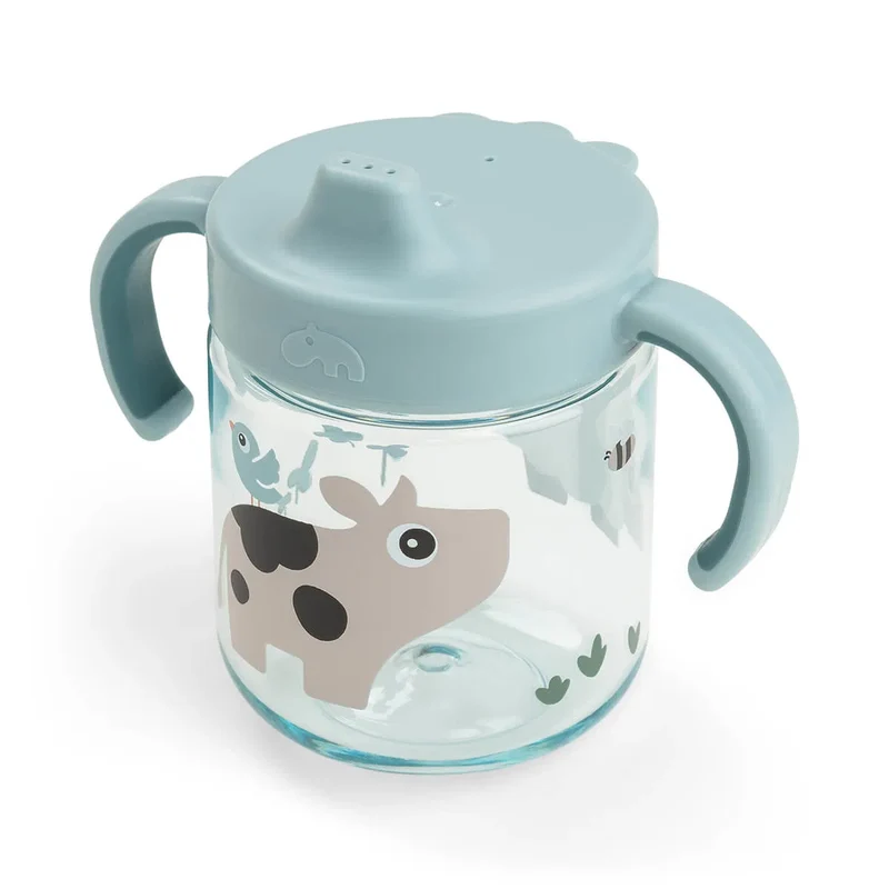 Taza aprendizaje dos asas Tiny farm Blue · Done by Deer
