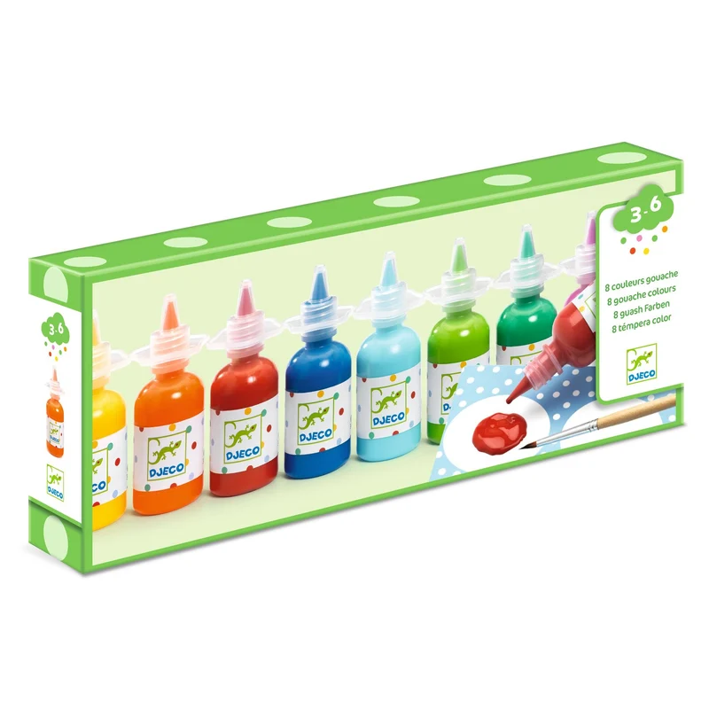 Colores para peques 8 botes témpera · DJECO