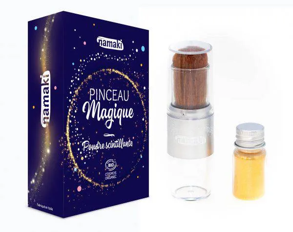 Brocha & Polvos Brillantes Dorado · Namaki