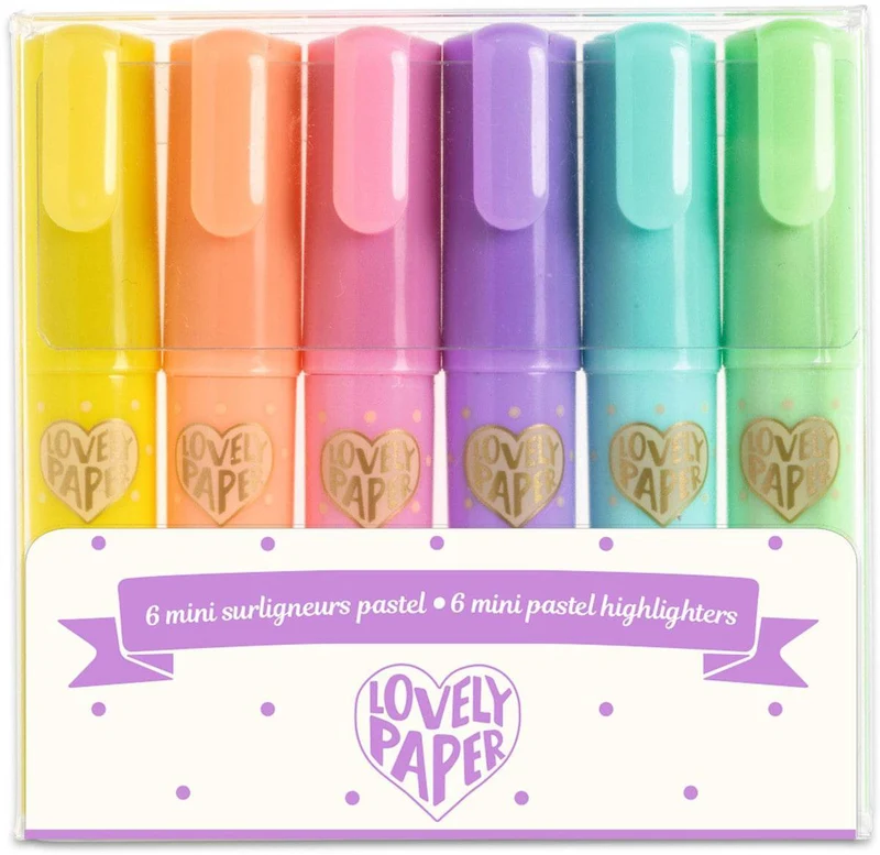 Mini marcadores pastel (6 ud) · Lovely Paper