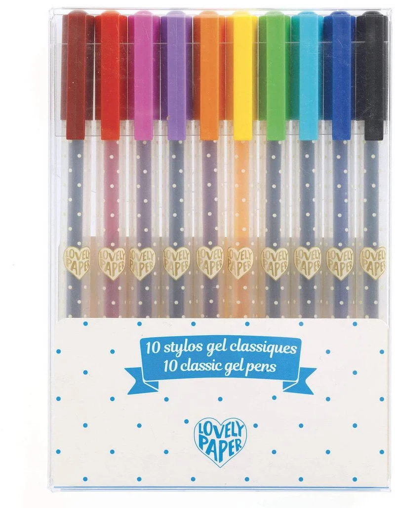 Bolígrafos de Gel Colores Clásicos (10 ud) · Lovely Paper