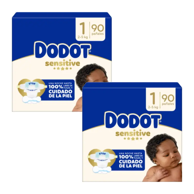 Dodot Pañal Sensitive Jumbo Pack Talla 1 , 2x90 Unidades