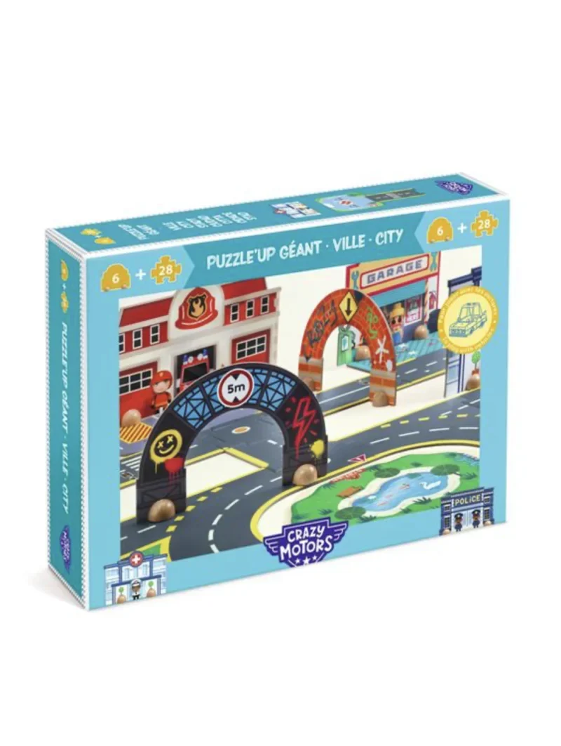 Crazy Motors Circuit City Puzzle gigante 34 piezas · DJECO