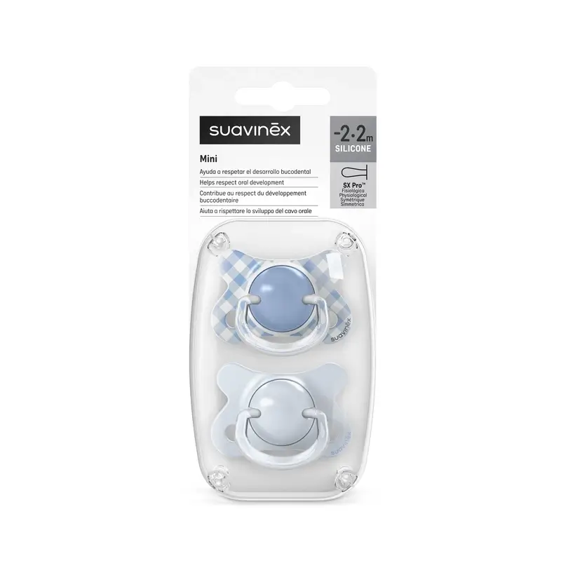 Suavinex Chupetes Tetina Sx Pro -2/2 Meses Wild&Free Azul, 2 unidades