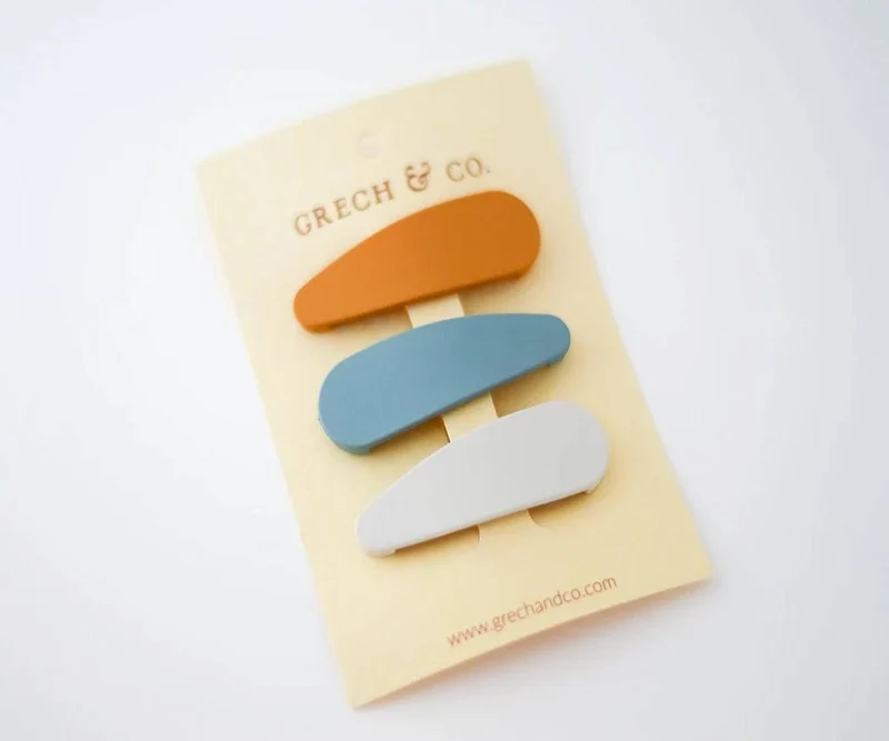 Clips para Pelo Snap Matte Golden-Light Blue-Buff