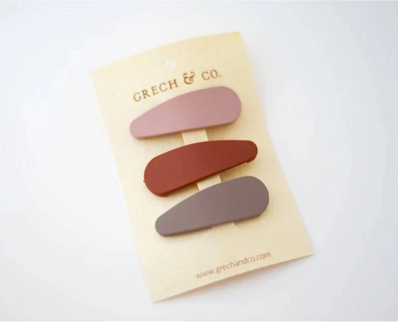 Clips Pelo Snap Matte Stone-Shell-Rust