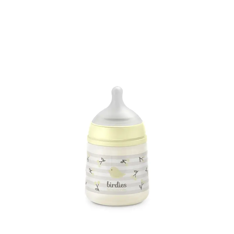 Suavinex Biberón Tetina Sx Pro Flujo Lento (S) +0 Meses Birdies Beige, 150 ml
