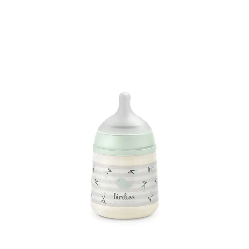 Suavinex Biberón Tetina Sx Pro Flujo Lento (S) +0 Meses Birdies Verde, 150 ml