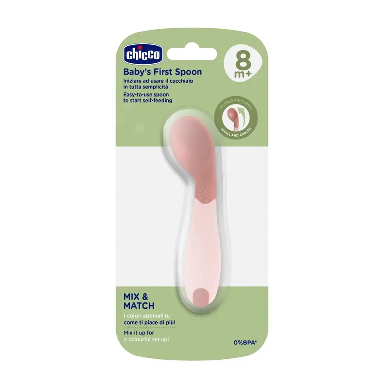 Chicco Primera Cuchara Inclinada 8M+ Rosa