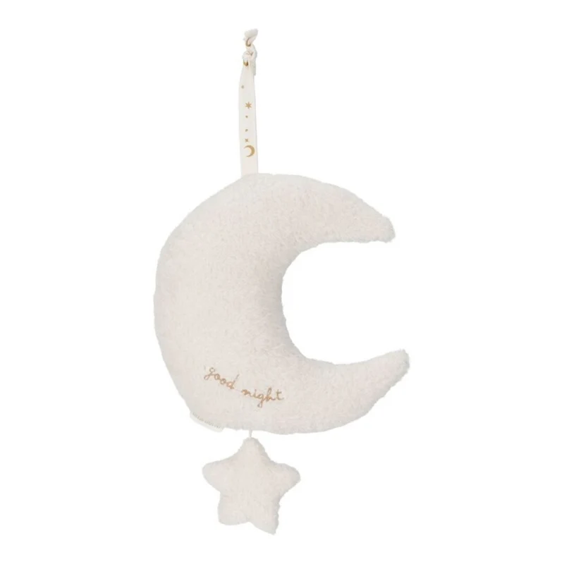 Luna con estrellas Musical Newborn Natural · Little Dutch