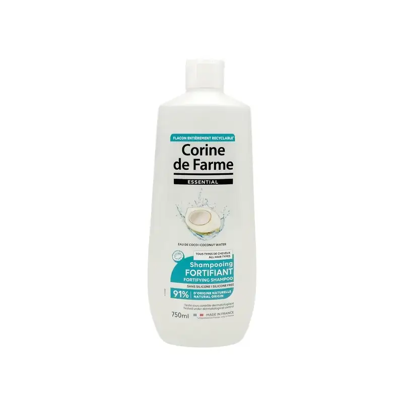 Corine De Farme Champú Fortificante Con Agua De Coco, 750 ml